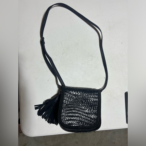Gussaci Handbags - Gussaci Faux Leather/Suede Black Shoulder Bag